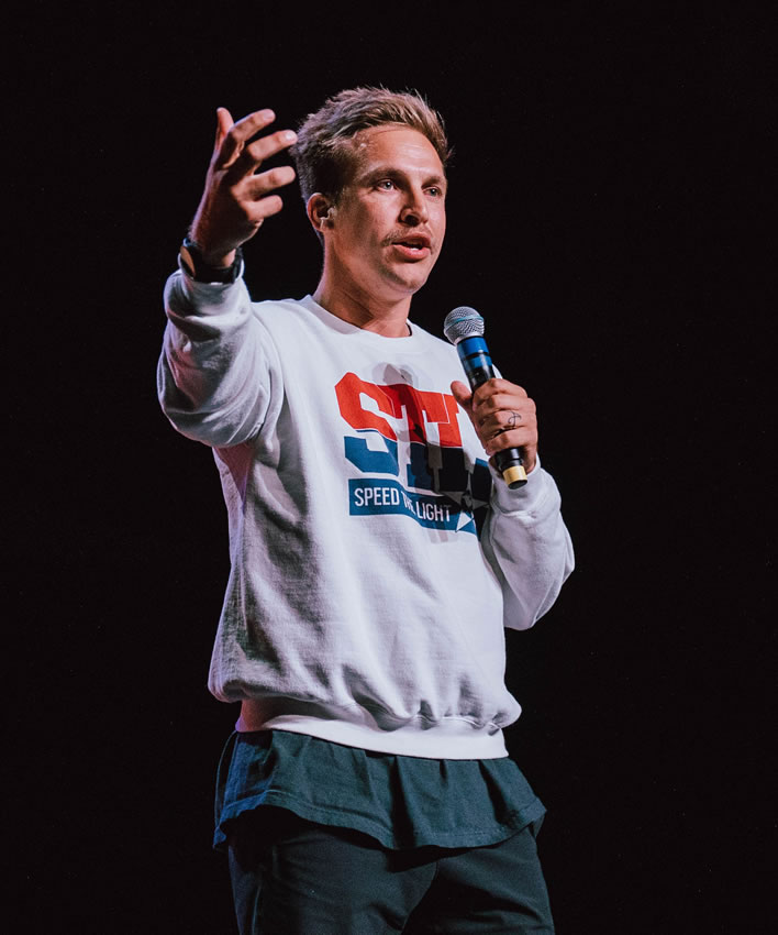 Speaker on stage